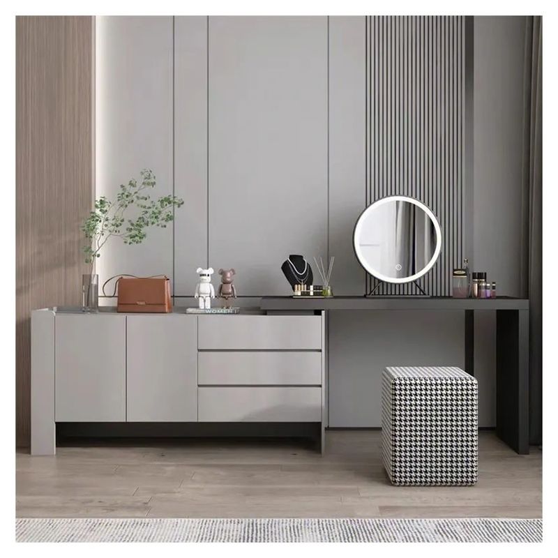 Moderne houten kleedkamer met spiegel voor slaapkamer Wandkast en kleding Kledingkast
