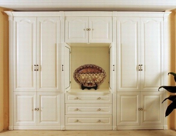 Op maat gemaakte slaapkamer Europese stijl schuifdeur Hoekkasten zonder opgevouwen ontwerp