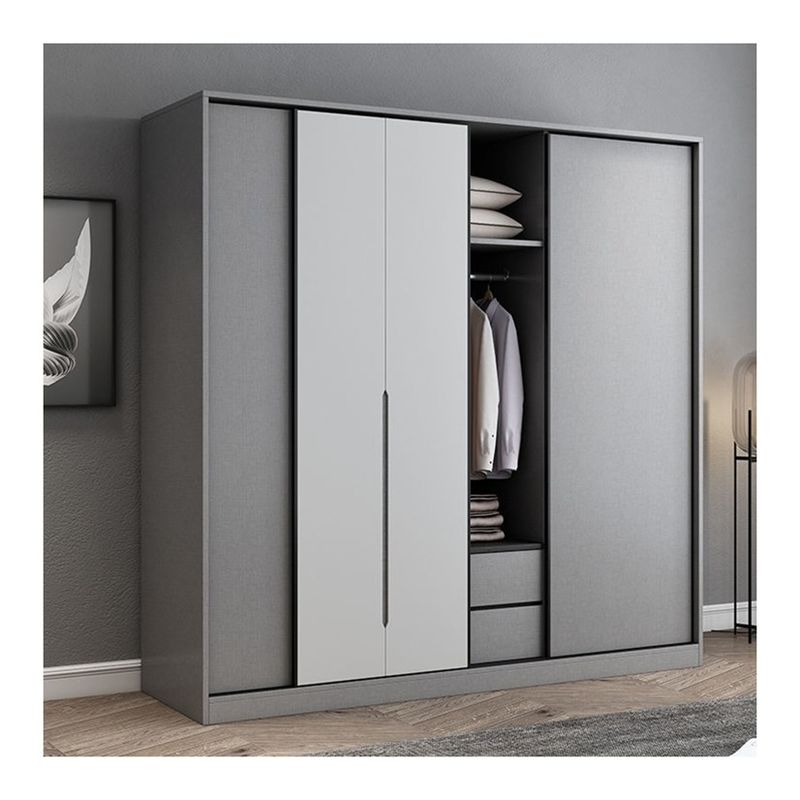 Bedkamermeubilair Nieuwste Moderne Eenvoudige 3-deurs Houten Schuifkast met 2D / 3D-ontwerp