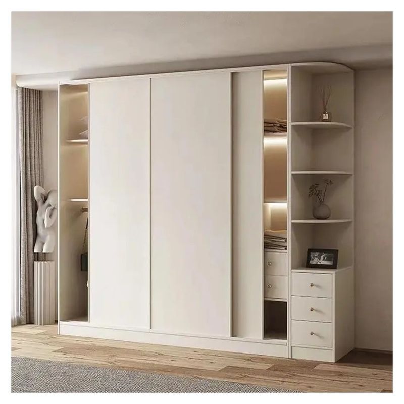 Bedkamermeubilair Nieuwste Moderne Eenvoudige 3-deurs Houten Schuifkast met 2D / 3D-ontwerp