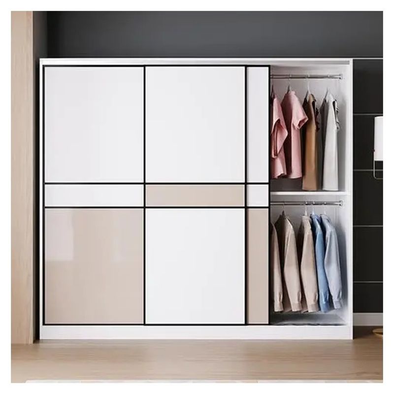 Bedkamermeubilair Nieuwste Moderne Eenvoudige 3-deurs Houten Schuifkast met 2D / 3D-ontwerp