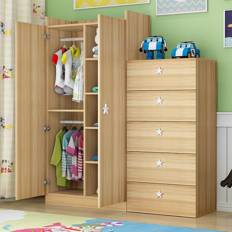 Moderne stijl MDF Houten kind Fixable Design Slaapkamer Kledingkast met Smart Storage Kledingkast