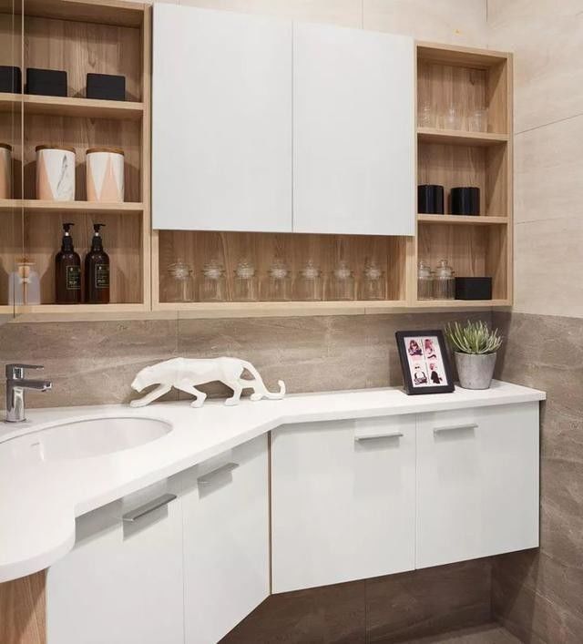 Chinese houten driehoek badkamer spiegelkast voor Slim opslag in Wall Mount Vanity