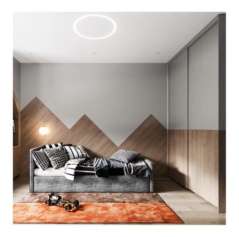 Gepersonaliseerde Matte Grey Garderobe met Contemporary Design Style en PANEL Wood Style