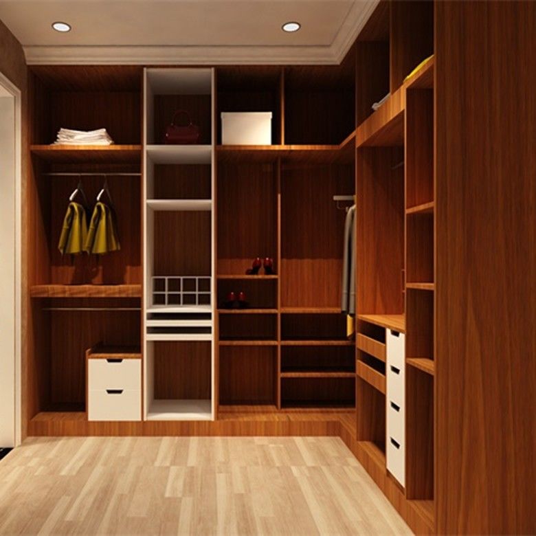Moderne stijl Houten slaapkamer combinatie Walk-in kast voor thuis Villa Hotel Appartement