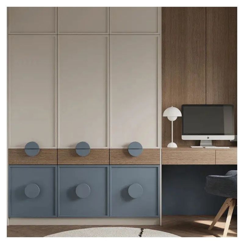 Slaapkamer Blauwe kast Meubelen voor kinderen Kledingkast PANEL Houten stijl Postverpakking N