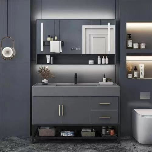 Geïmporteerde commerciële badkamer vanities met massief houten deurmateriaal en wasbak