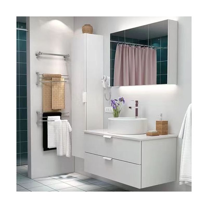 Gepersonaliseerde combinatie spiegel badkamer ijdelheid met een enkele muur hangende kast Breedte 38-46
