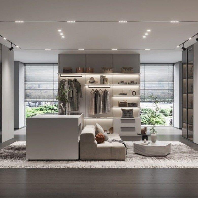 Moderne MR HDF Board Island Wardrobe op maat voor high-end design en functionaliteit