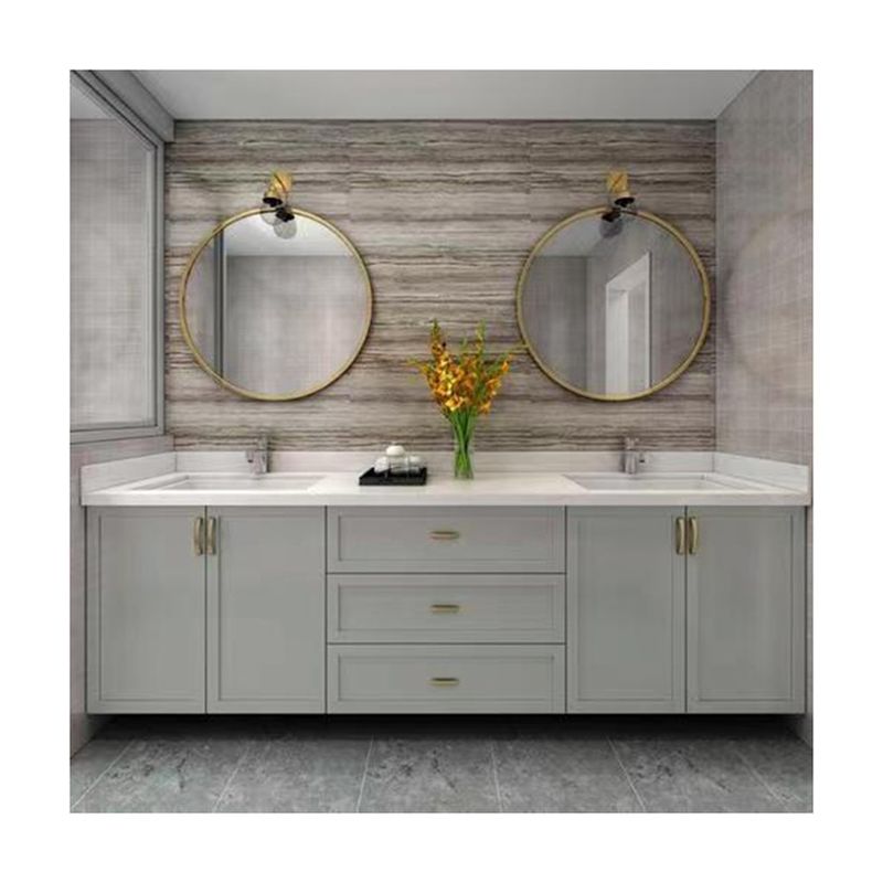 Twee sets gootsteen en kraan grote badkamer vanity set met afzonderlijke spiegel breedte 38-46