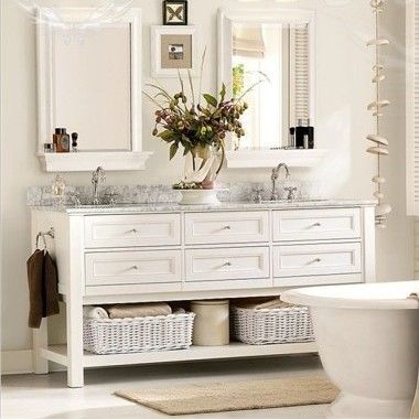 Twee sets gootsteen en kraan grote badkamer vanity set met afzonderlijke spiegel breedte 38-46