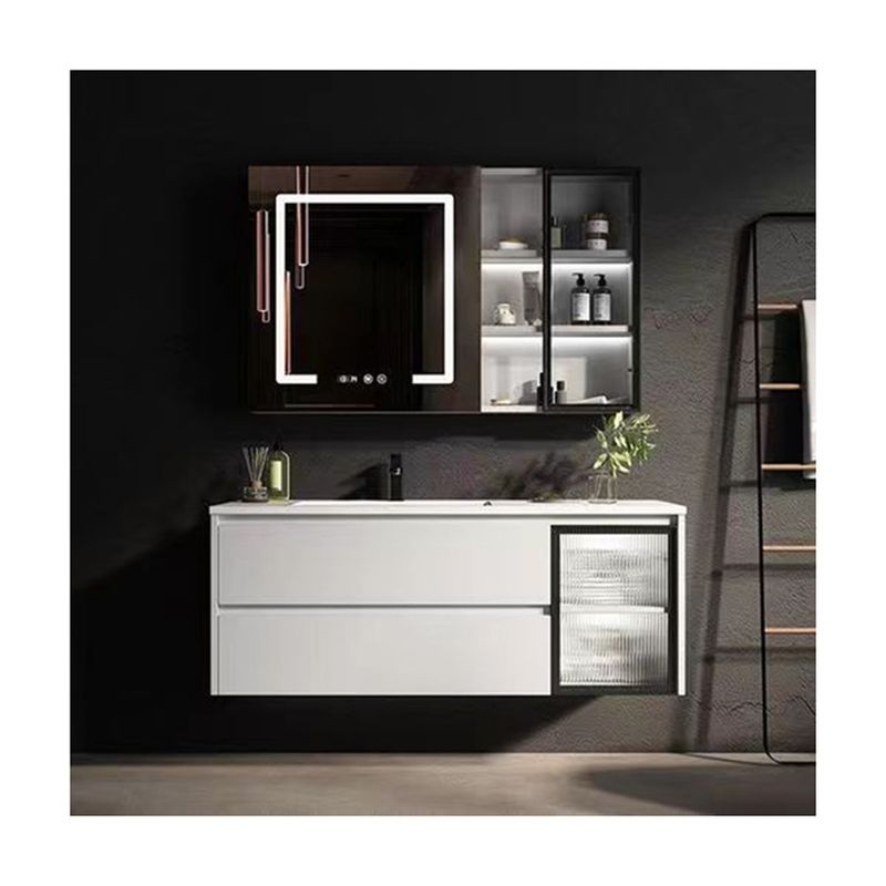 38-46 in Breed Acryl 3 Door Badkamer Vanity Set met Spiegel en Wand Hangende Kas