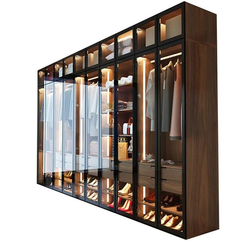 Combinatie Glasdeur Houten kasten voor Modern Hotel Appartement in Contemporary Style