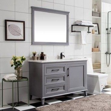 European Style Badkamer Vanity met handvatvrij ontwerp en aangepaste kleuropties