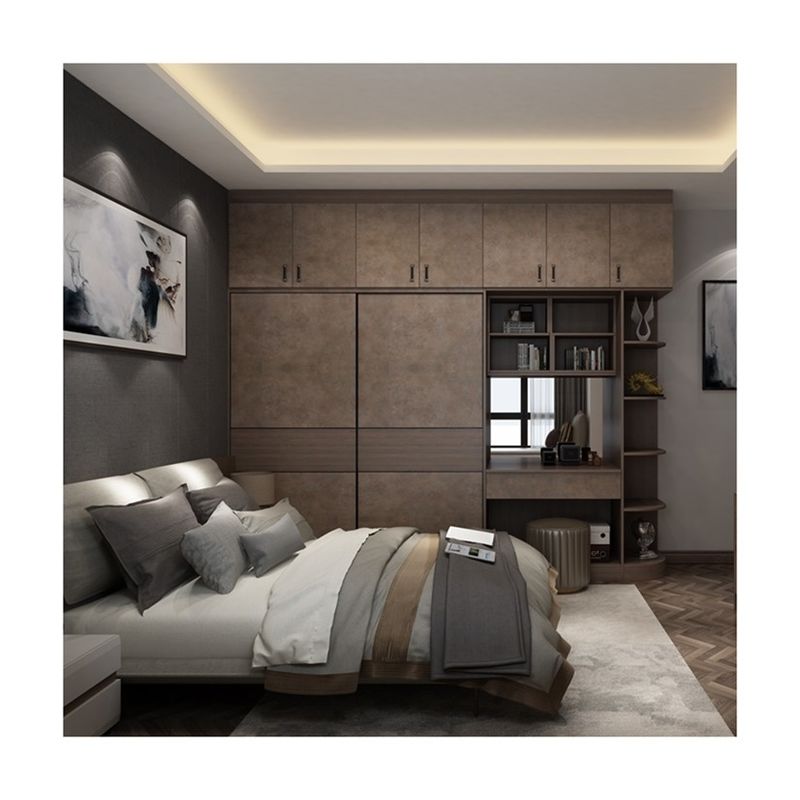 Moderne slaapkamer set met 2 deuren kast Almari meubels aanpasbaar en modern OEM ODM