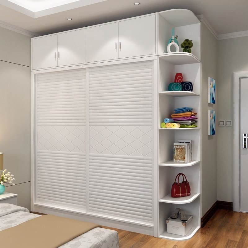 Moderne slaapkamer set met 2 deuren kast Almari meubels aanpasbaar en modern OEM ODM