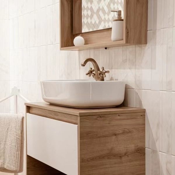 Op maat gemaakte Italiaanse badkamer vanity met LED spiegel YALIG Aanpasbare kleur en ontwerp
