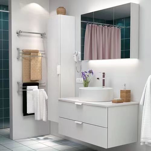 Op maat gemaakte ontwerpen en MDF-deurmateriaal in YALIG Floating Vanity Set voor moderne badkamers