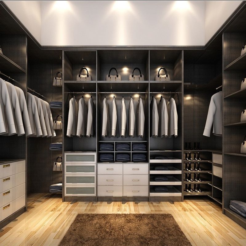 Moderne houten melamine slaapkamerkasten Walk in Closet-systeem voor luxe woonruimtes