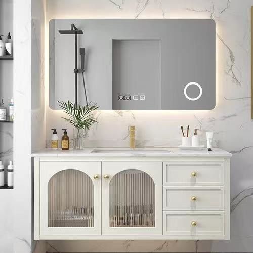 Moderne bad set organisator met 30 inch drijvende ijdelheid kast en handle-free ontwerp