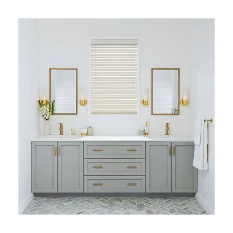 Rectangle Vanity YALIG Custom Luxury Quartz Counter Top Set voor modern badkamerontwerp