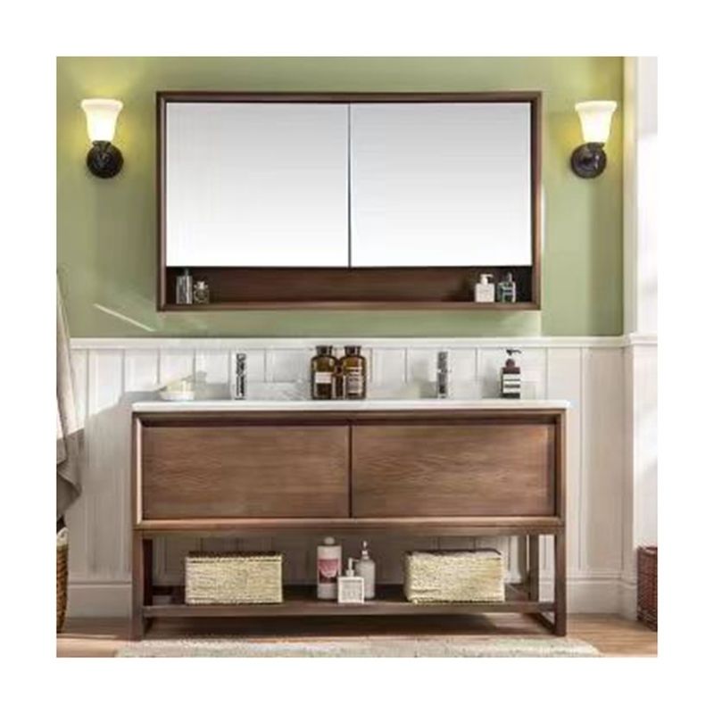 Verbeter je badkamer met YALIG Custom Gold Double Sink Vanity Combo en Wall Mount