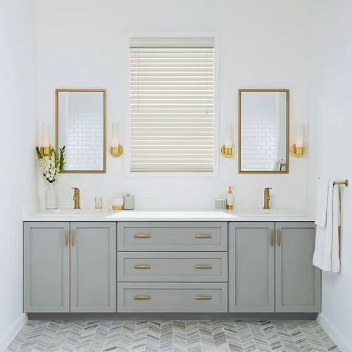 Verbeter je badkamer met YALIG Custom Gold Double Sink Vanity Combo en Wall Mount