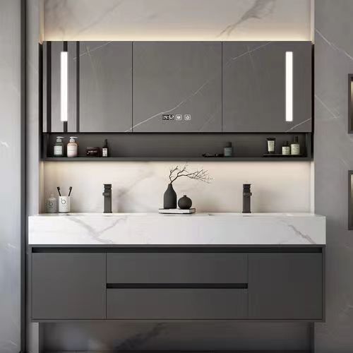 Moderne handvatvrije ontwerp YALIG Gold make-up organisator voor badkamer ijdelheid en wastafels