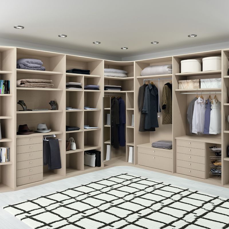 Bedkamermeubilair Moderne kleine L-vorm Walk in Closet Garderobe voor slaapkameroplossing