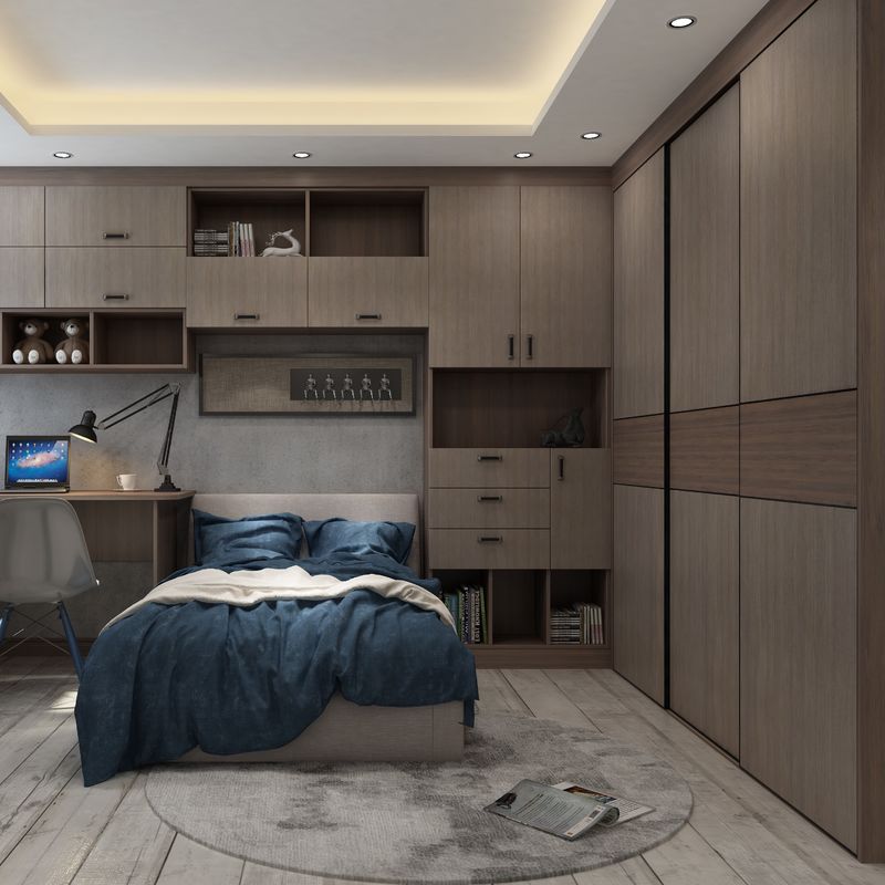Bedkamermeubilair Moderne kleine L-vorm Walk in Closet Garderobe voor slaapkameroplossing