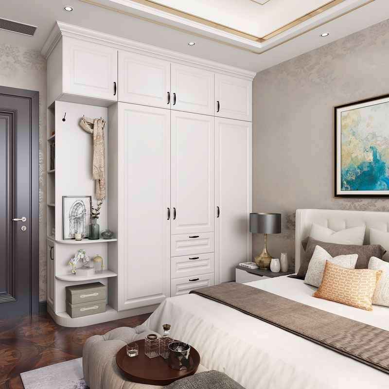 YALIG Massivhouten slaapkamer Volledige muur 3 deur Hoekkast met spiegel dressing table