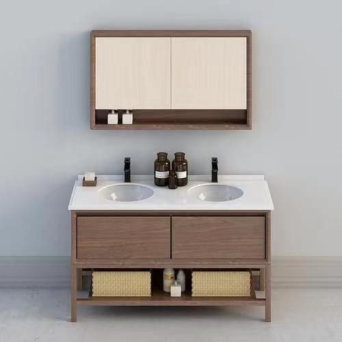 Vanity-kasten van massief hout voor kleine toiletten bevatten spiegel en toonbank van YALIG