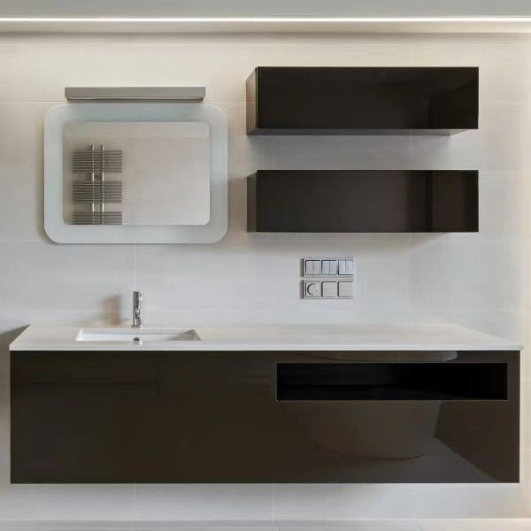 Moderne kast opslag en badkamer vanity licht combo met spiegel door YALIG Design