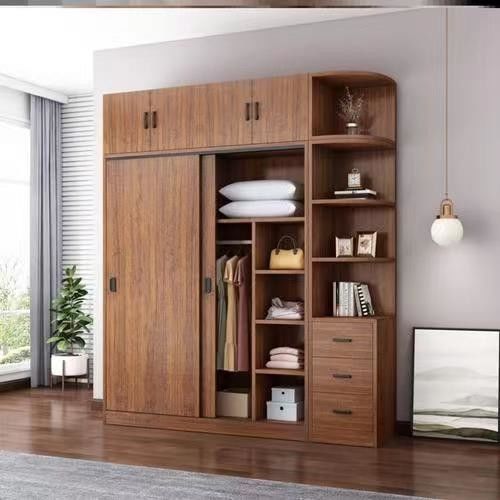 Minimaal onderhoud Moderne houten kleur Melamine Swing Door Slaapkamer Garderobe voor villa