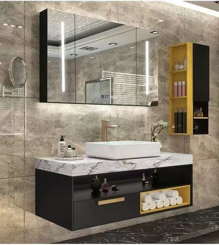 Melamine Vanity Handle-Free Design voor een modern appartement in pure kleur