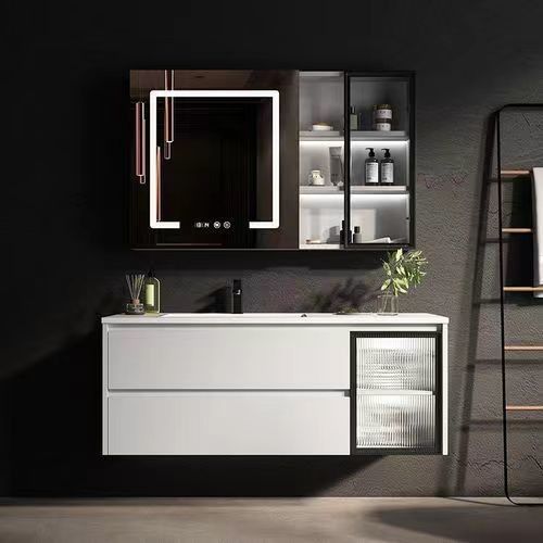 Melamine Vanity Handle-Free Design voor een modern appartement in pure kleur