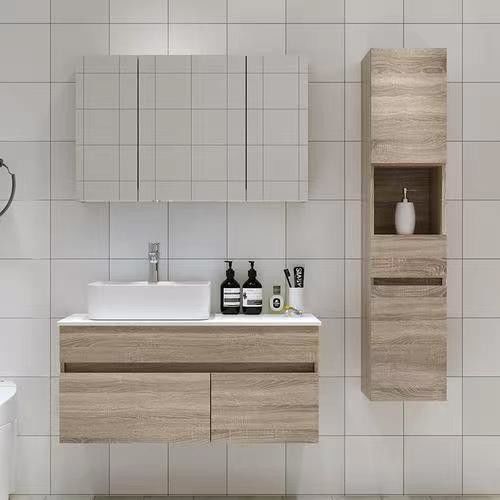 Melamine Vanity Handle-Free Design voor een modern appartement in pure kleur