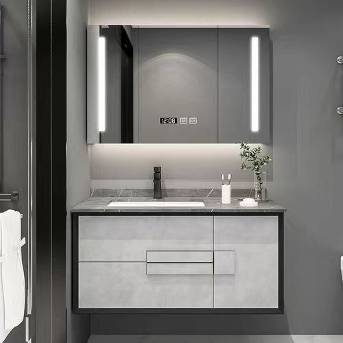 Wandmontage YALIG-Ramless Minimalist Mirror Lamp Badkamerkas voor appartementen