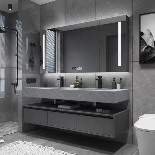 Minimalistische moderne rechthoek YALIG Badkamer vanity met pure kleur en inclusieve spiegel