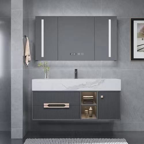 Minimalistische moderne rechthoek YALIG Badkamer vanity met pure kleur en inclusieve spiegel