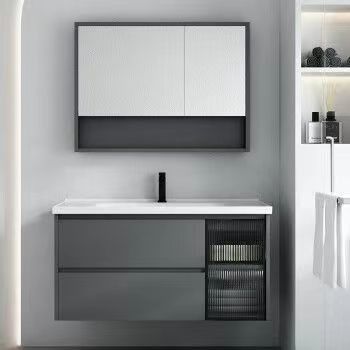 Minimalistische moderne rechthoek YALIG Badkamer vanity met pure kleur en inclusieve spiegel