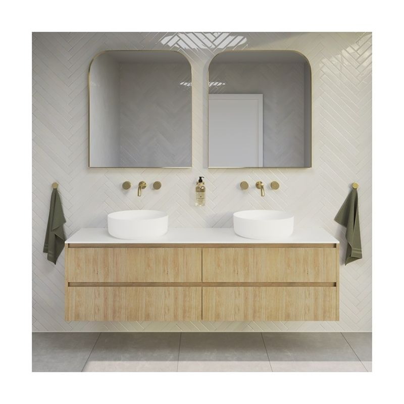 38-46 in Breedte YALIG Frame-Less Melamine Cabinet Met Spiegellamp Onderbouw Marmeren Teller