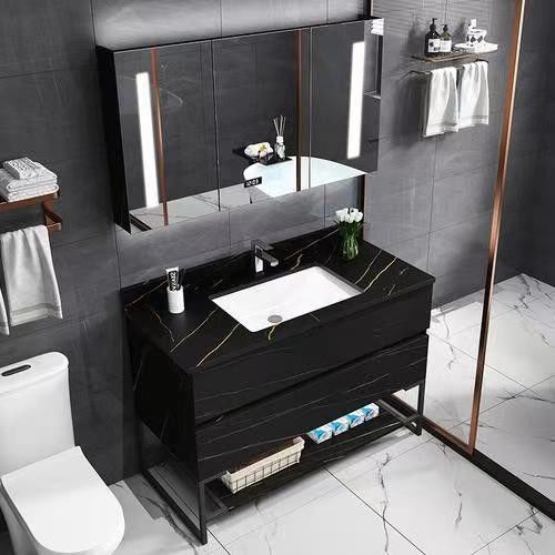 YALIG Plywood Badkamer Kas Vanity Set met dubbele gootsteen en Ground Vanity God Handle