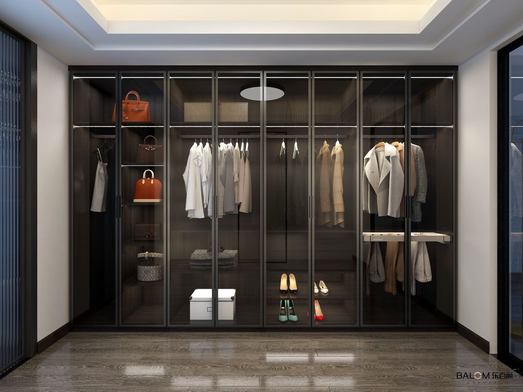 Gepersonaliseerd PANEL Houten stijl Slaapkamer opslag organisator Kleding Walk in Closet kast