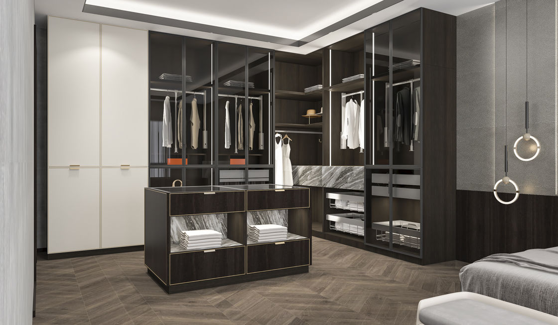 Gepersonaliseerd PANEL Houten stijl Slaapkamer opslag organisator Kleding Walk in Closet kast