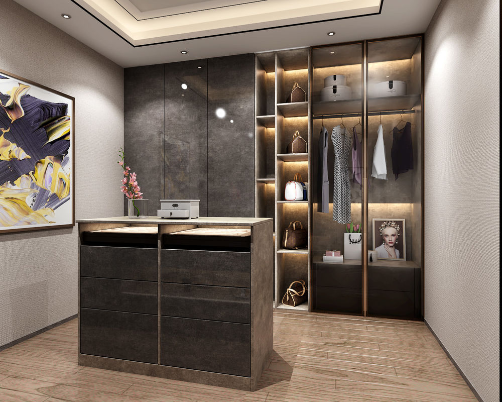 Gepersonaliseerd PANEL Houten stijl Slaapkamer opslag organisator Kleding Walk in Closet kast
